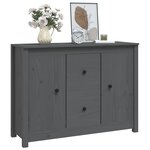 vidaXL Buffet Gris 100x35x74 cm Bois massif de pin
