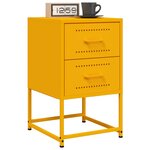 vidaXL Tables de chevet 2 Pièces jaune moutarde 36x39x60 5 cm acier