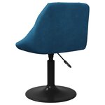 vidaXL Chaises pivotantes à manger lot de 2 bleu velours
