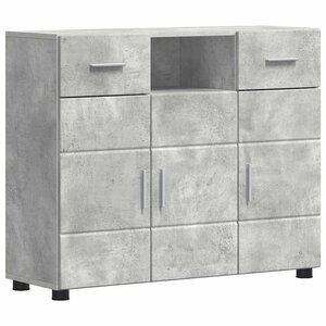 vidaXL Cabinet en Bois avec tiroir Gris béton 88 5 x 30 5 x 73 cm