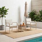 vidaXL Ensemble de jardin avec coussin acier