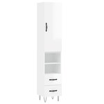 vidaXL Buffet haut Blanc brillant 34 5x34x180 cm Bois d'ingénierie