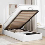 VidaXL Cadre de lit ottoman avec matelas blanc 90x200 cm similicuir