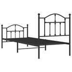 vidaXL Cadre de lit métal sans matelas avec pied de lit noir 90x200 cm