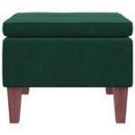 vidaXL Tabouret avec pieds en bois Vert foncé Velours