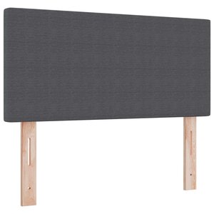 vidaXL Tête de lit LED Gris foncé 90 cm Tissu en velours côtelé