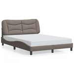 vidaXL Cadre de lit sans matelas Hvar taupe 140x200 cm tissu
