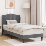 vidaXL Cadre de lit avec tête de lit Gris foncé 90 x 190 cm Velours