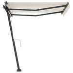 vidaXL Auvent manuel rétractable sur pied 350x250 cm Crème