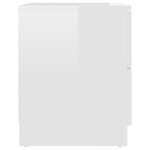 vidaXL Tables de chevet 2Pièces Blanc brillant 40x40x50cm bois ingénierie