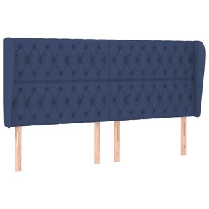 vidaXL Tête de lit avec oreilles Bleu 183x23x118/128 cm Tissu