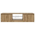 vidaXL Meuble TV avec lumières LED chêne artisanal bois d'ingénierie