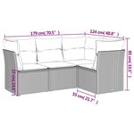 vidaXL Salon de jardin avec coussins 4 Pièces beige résine tressée