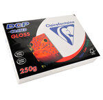 Ramette 250 Feuilles Papier 250g A4 210x297 mm Certifié FSC Couché Brillant Blanc CLAIREFONTAINE