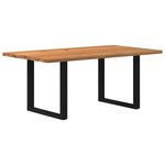 vidaXL Table à manger marron clair bois de chêne massif rectangulaire