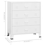 vidaXL Armoire à tiroirs industrielle Blanc 78x40x93 cm Métal