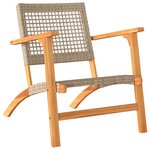 vidaXL Ensemble de bistro 3 Pièces beige résine tressée et bois d'acacia