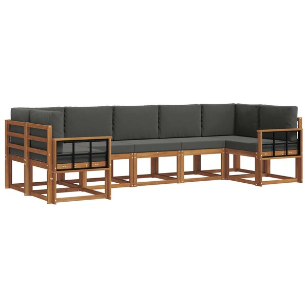 vidaXL Ensemble de canapés d'extérieur 7 pc Naturel et Anthracite