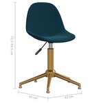 Vidaxl chaise pivotante de salle à manger bleu velours