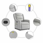 vidaXL Fauteuil de massage inclinable gris nuage tissu