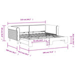 vidaXL Lit de jour avec lit gigogne gris clair 90x190 cm velours