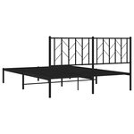vidaXL Cadre de lit métal sans matelas avec tête de lit noir 150x200cm