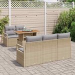 vidaXL Ensemble de canapé de jardin 6 Pièces beige et gris clair