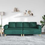 vidaXL Canapé de salon 3 Pièces Vert foncé Polyester