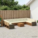vidaXL Ensembles de canapés avec coussin 11 Pièces Bois d'Acacia Massif