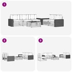 vidaXL Ensemble de canapés d'extérieur 6 Pièces Naturel et Anthracite