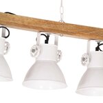 vidaXL Plafonnier industriel Blanc E27 Bois de manguier