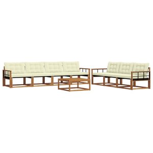 vidaXL Ensemble de canapés d'extérieur 8 Pièces Naturel et Crème