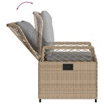 vidaXL Chaises inclinables de jardin lot de 2 beige résine tressée