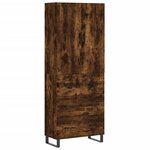 vidaXL Buffet haut Chêne fumé 69 5x34x180 cm Bois d'ingénierie