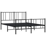 vidaXL Cadre de lit métal sans matelas avec pied de lit noir 160x200cm