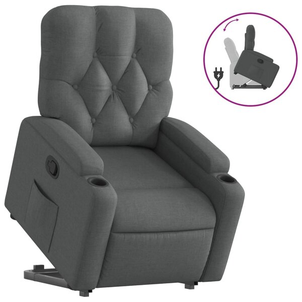 vidaXL Fauteuil inclinable Gris foncé Tissu