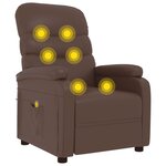 vidaXL Fauteuil de massage Marron Similicuir