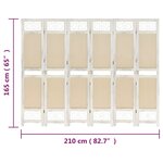 vidaXL Cloison de séparation 6 panneaux Crème 210x165 cm Tissu