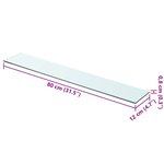 vidaXL Panneau pour étagère Verre transparent 80 x 12 cm