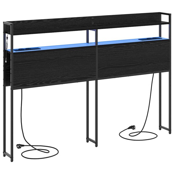 vidaXL Tête de lit de rangement Chêne noir 120 cm Bois d'ingénierie
