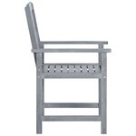 vidaXL Chaises de jardin et coussins lot de 4 Gris Bois acacia massif