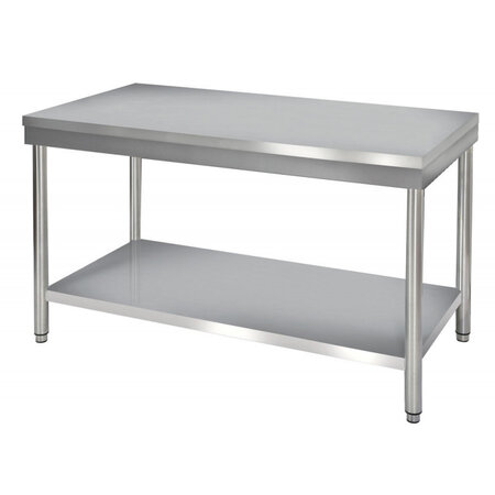 Table de travail centrale inox démontable - profondeur 600 -  - inox2000x600 x600x900mm