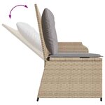 vidaXL Banc de jardin avec coussin Beige Poly rotin