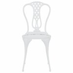 vidaXL Ensemble de bistro 3 Pièces Aluminium coulé Blanc