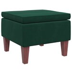 vidaXL Tabouret avec pieds en bois Vert foncé Velours