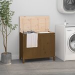 vidaXL Boîte à linge Marron miel 88 5x44x76 cm Bois massif de pin