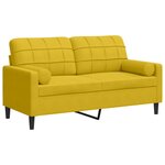 vidaXL Canapé 2 places avec oreillers décoratifs jaune 140 cm velours