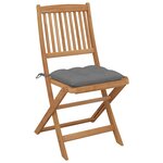 vidaXL Chaises pliables d'extérieur et coussins lot de 8 Bois d'acacia