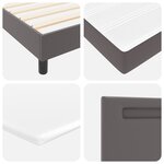 vidaXL Lit Box Spring avec matelas gris  100 x 200 cm  simili cuir