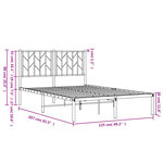 vidaXL Cadre de lit métal sans matelas avec tête de lit noir 120x200cm